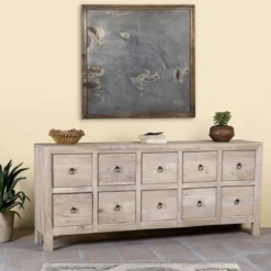 Aarohia - Mangohouten Dressoir Met 10 Laden