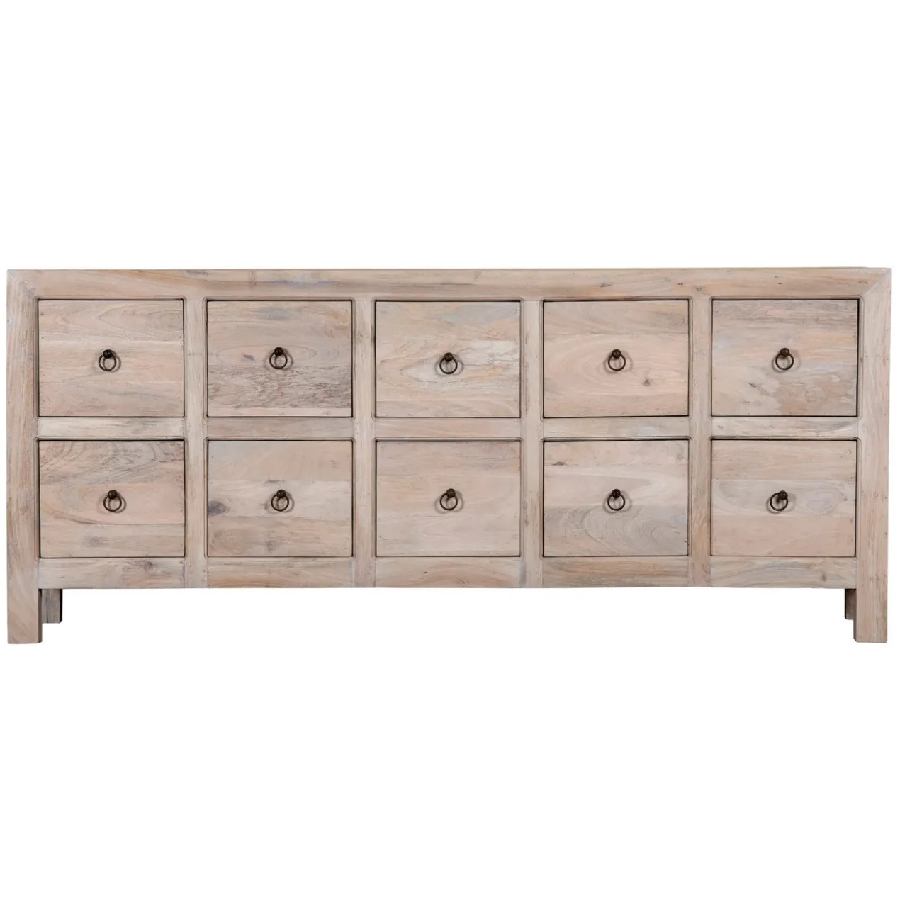 Aarohia - Mangohouten Dressoir Met 10 Laden