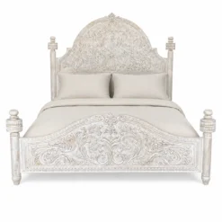 Aarohi - Handgesneden Mangohouten Bed