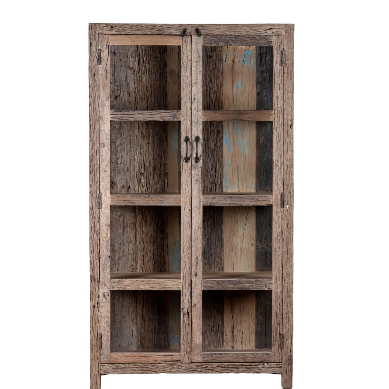 Aarush - Vitrinekast van Gerecycled Hout met Glas
