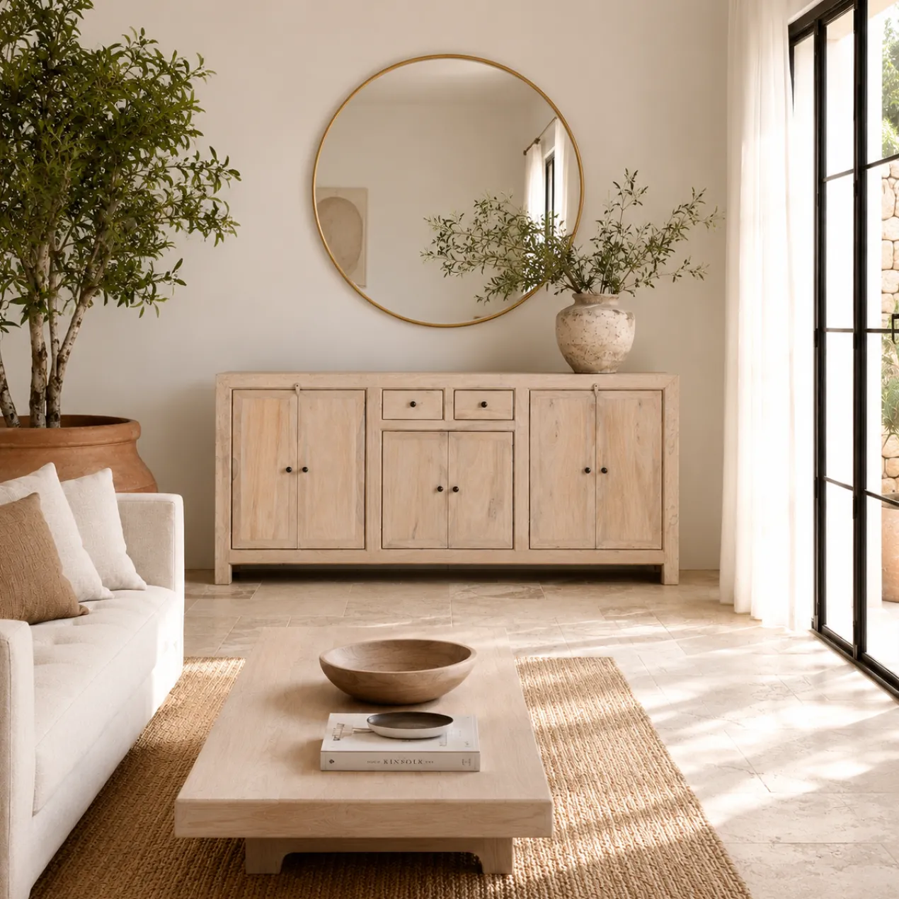 Abhinav - Houten Dressoir Sandblasted
