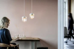Acorn lampenkap wit met brass