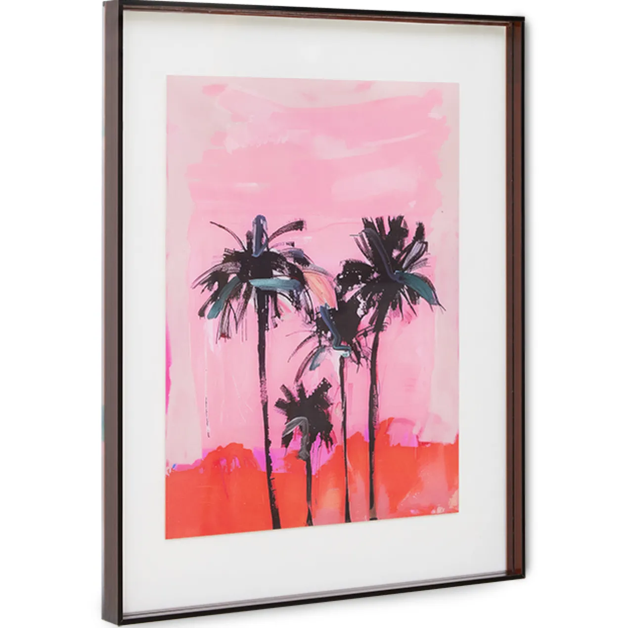 Acrylic frame brown palms