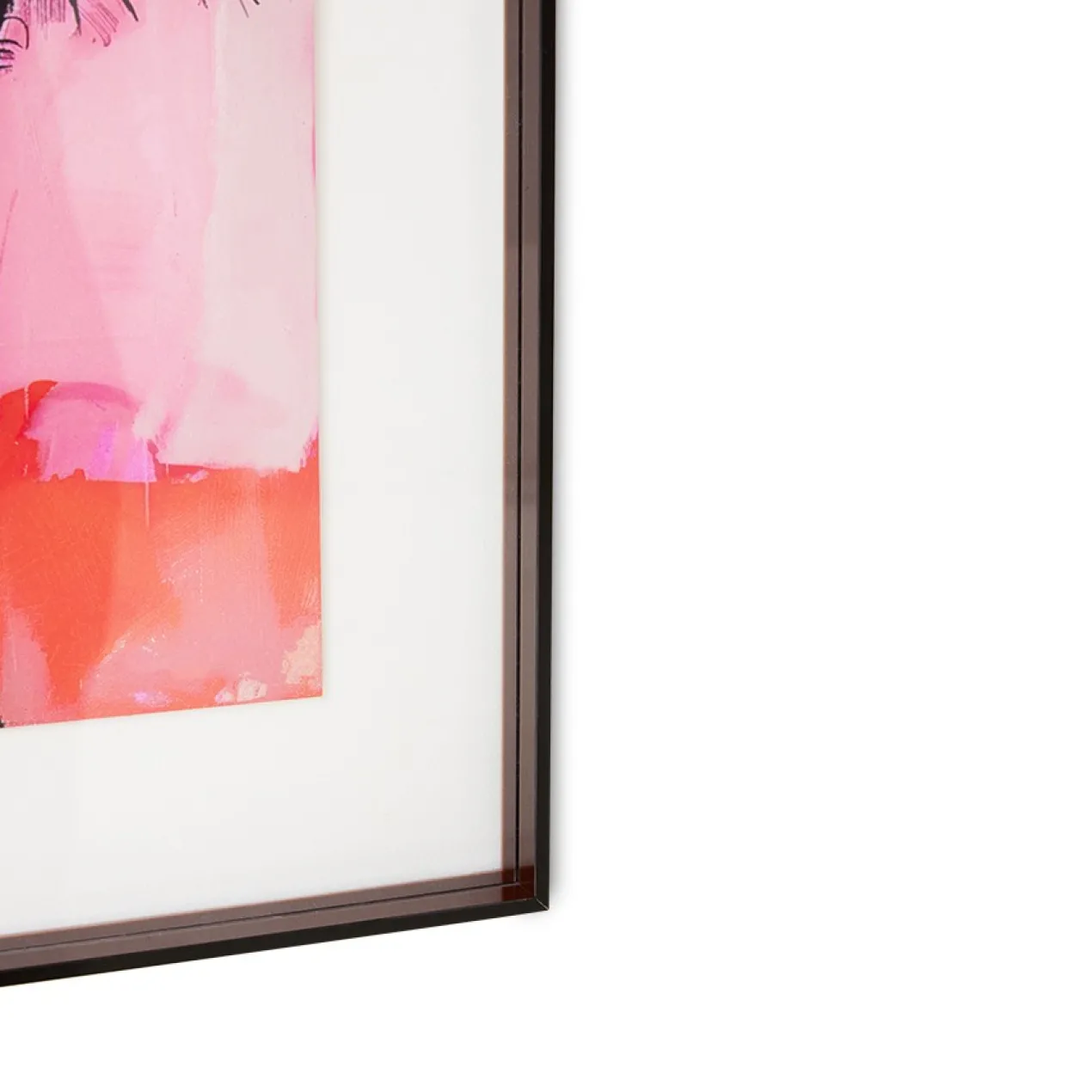 Acrylic frame brown palms