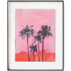 Acrylic frame brown palms