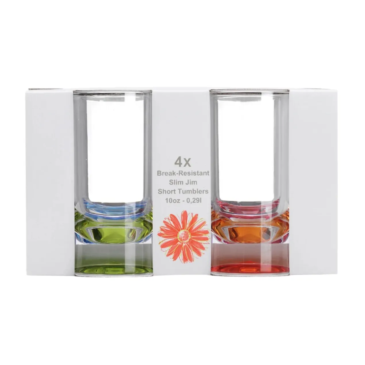 Acryl Longdrinkglas Party Slim Jim - set van 4