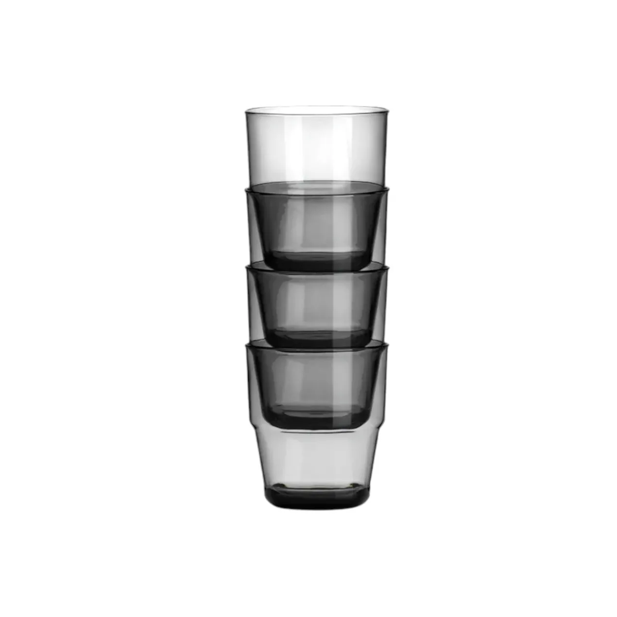 Acryl Waterglas Smoke - set van 4