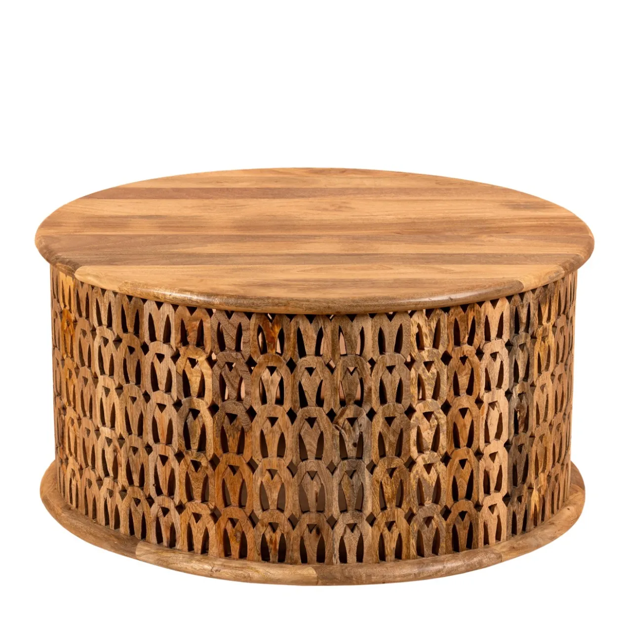 Aindri - Handgesneden Mangohouten Salontafel 90cm