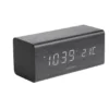 Alarm clock Block black veneer, white LED