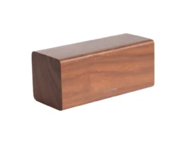 Alarm clock Block dark wood veneer, white LED