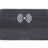 Alarm clock Block w. phone charger LED black veneer, white LED