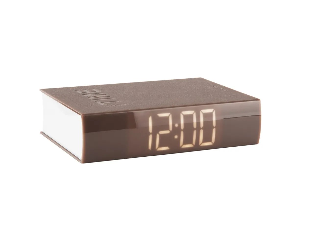 Alarm clock Book LED ABS warm grey