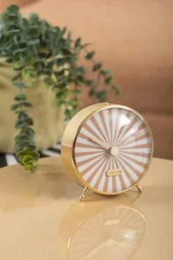 Alarm clock Candy Swirl flamingo pink & white