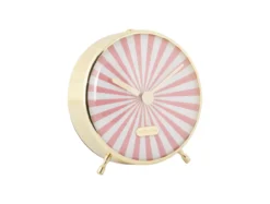 Alarm clock Candy Swirl flamingo pink & white