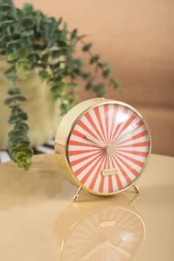 Alarm clock Candy Swirl flamingo pink & white