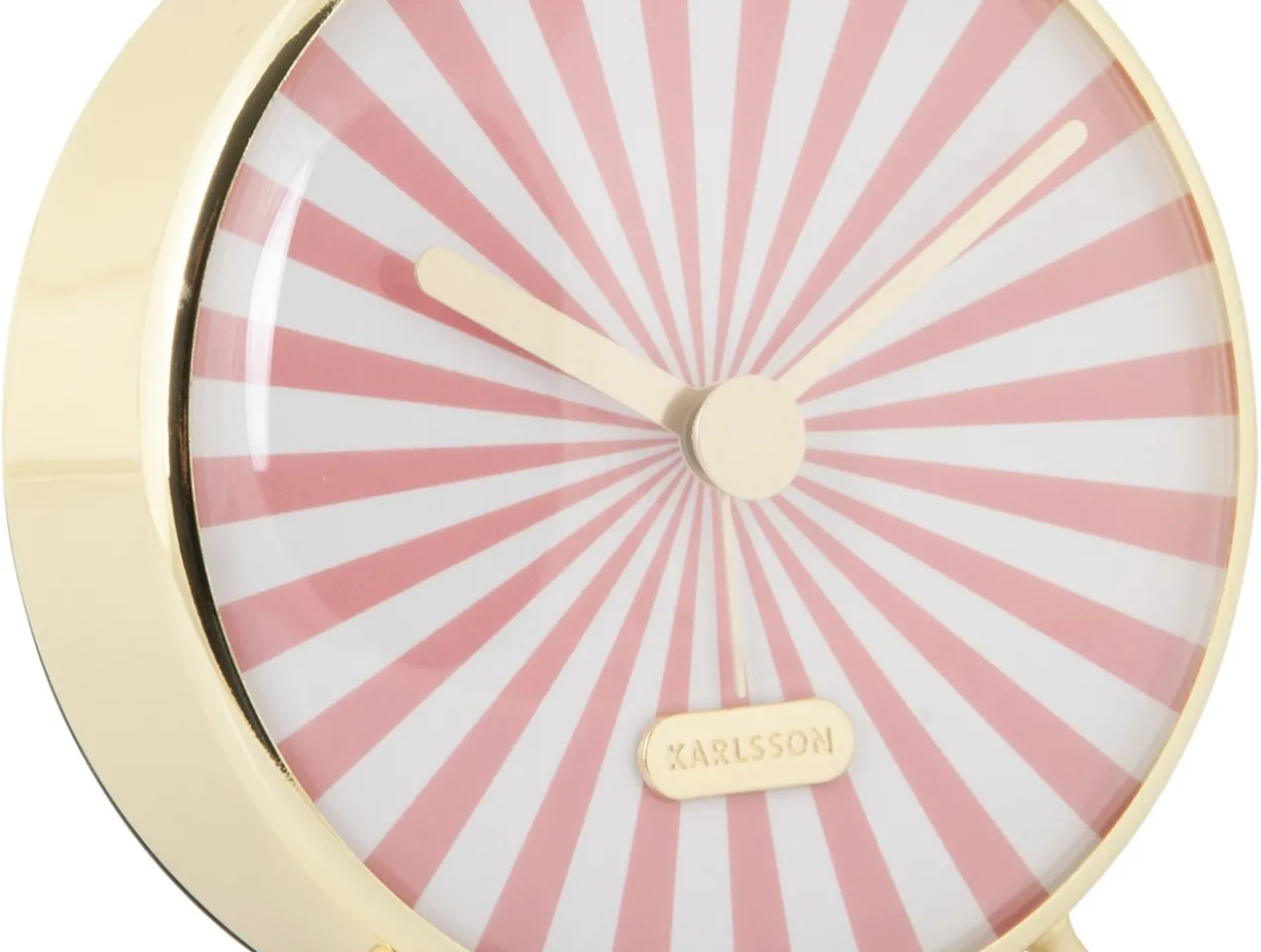 Alarm clock Candy Swirl flamingo pink & white