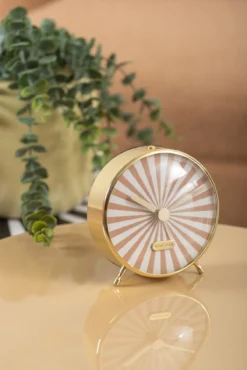 Alarm clock Candy Swirl soft brown & white