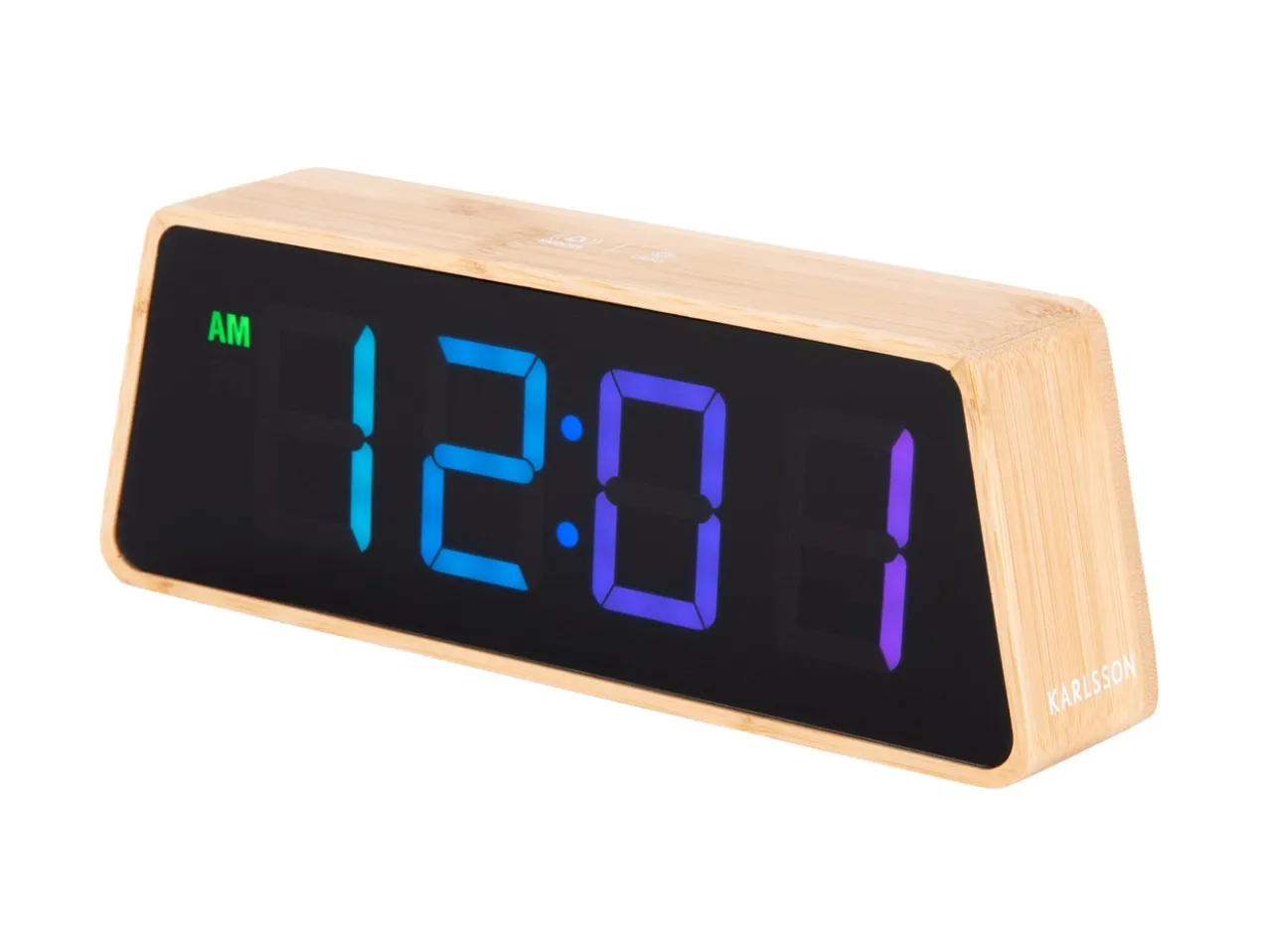 Alarm clock Changing Colour LED bamboo