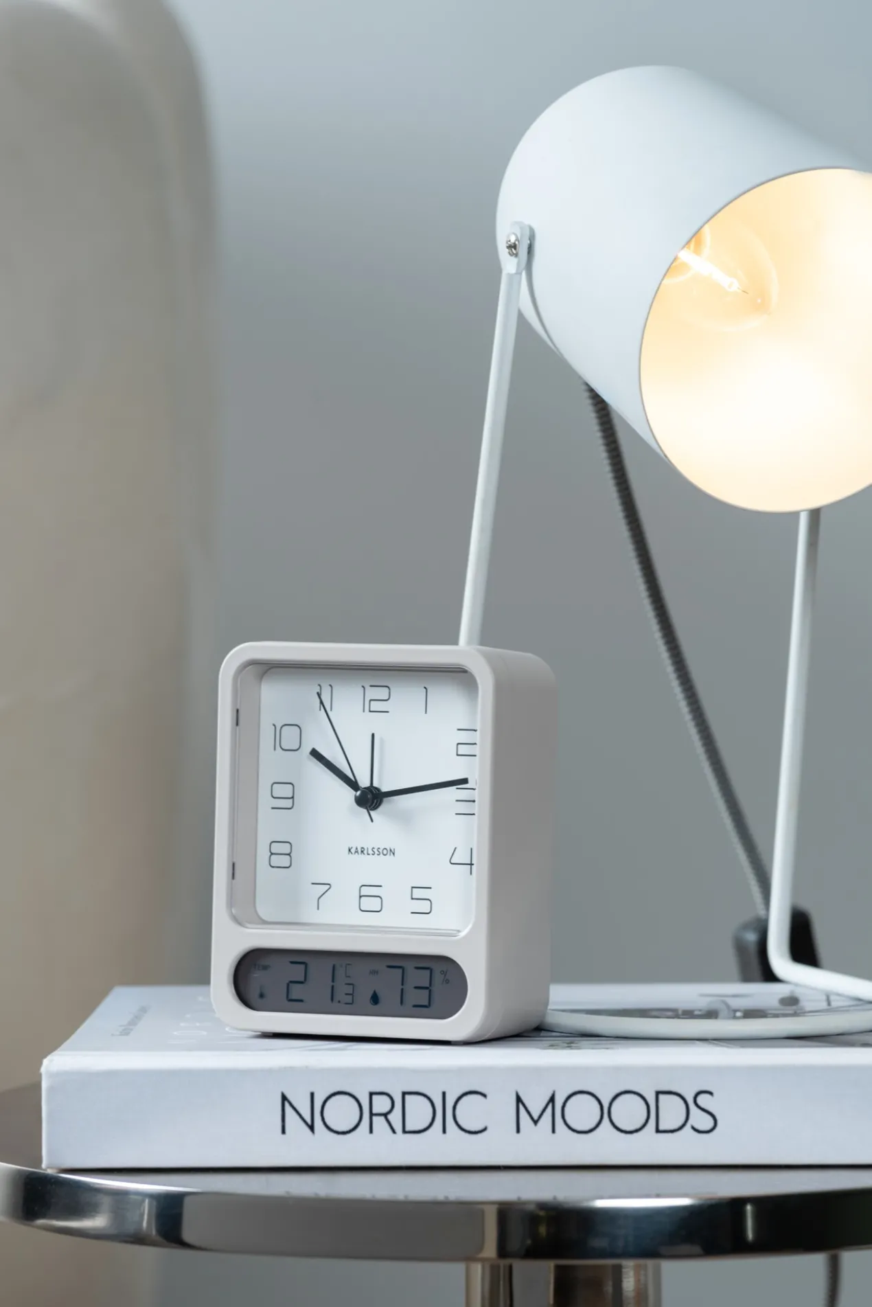 Alarm clock Duo matt soft pink