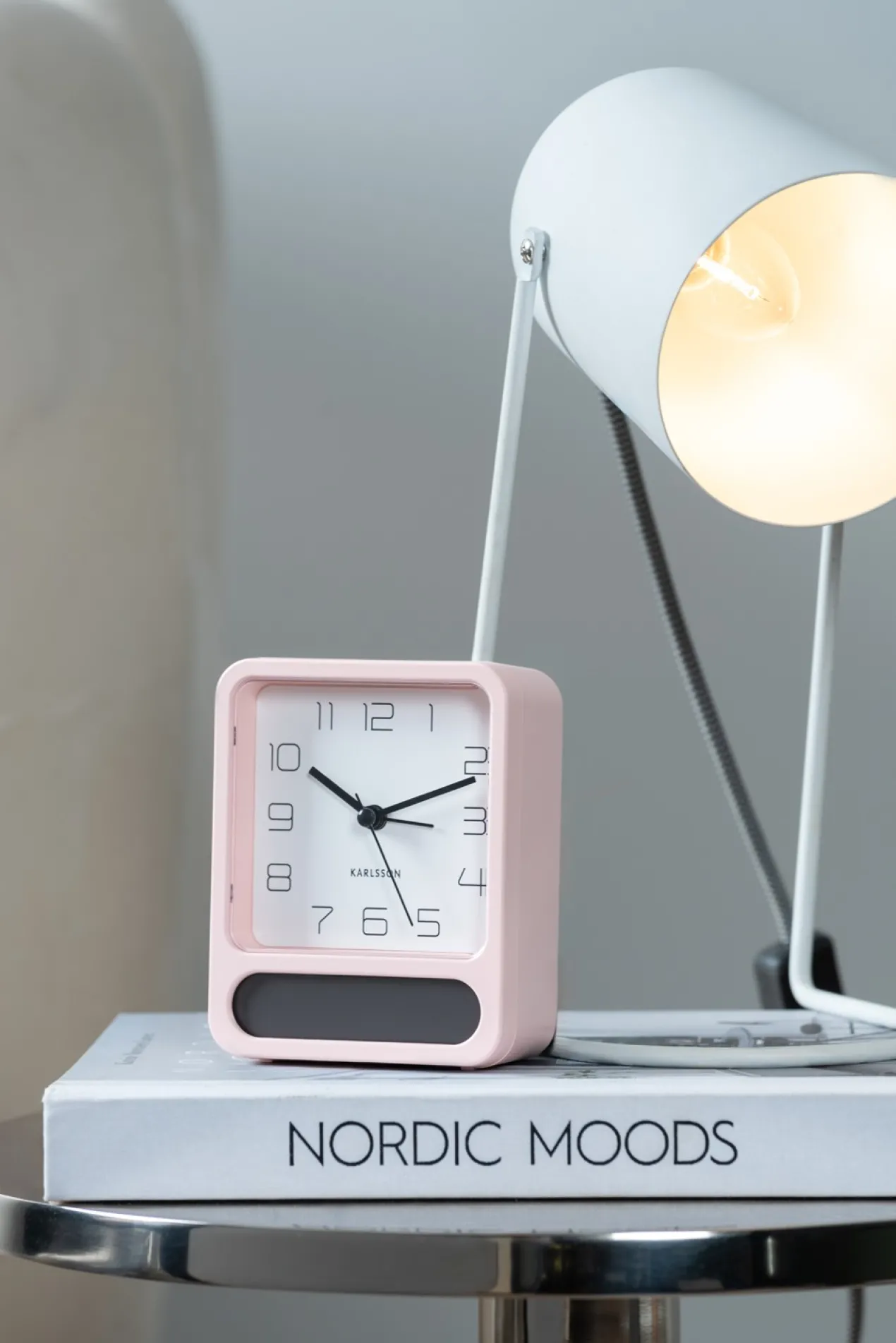 Alarm clock Duo matt soft pink