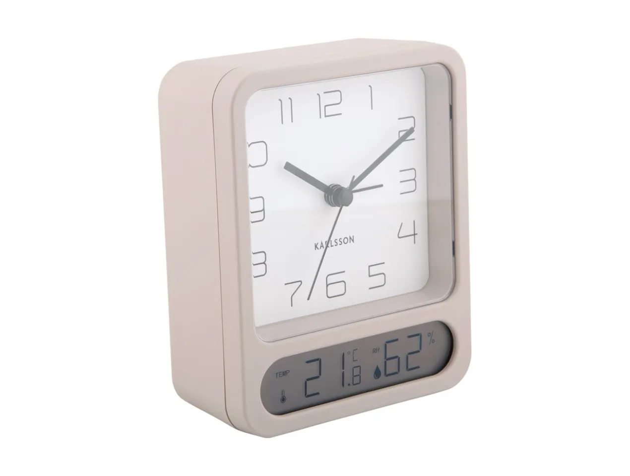 Alarm clock Duo matt warm grey