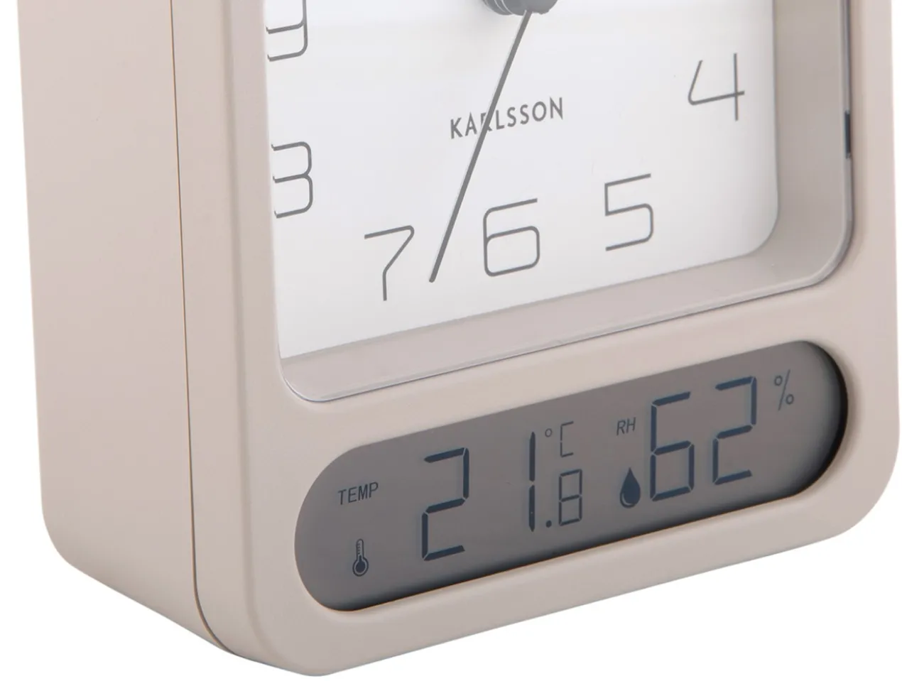 Alarm clock Duo matt warm grey
