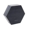 Alarm clock Hexagon black veneer, white LED