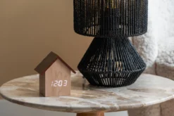 Alarm clock House LED dark wood veneer