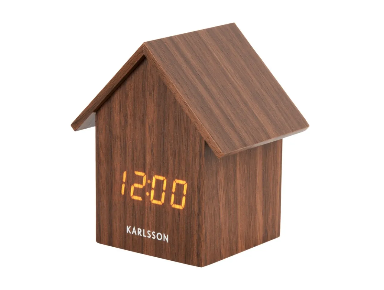 Alarm clock House LED dark wood veneer