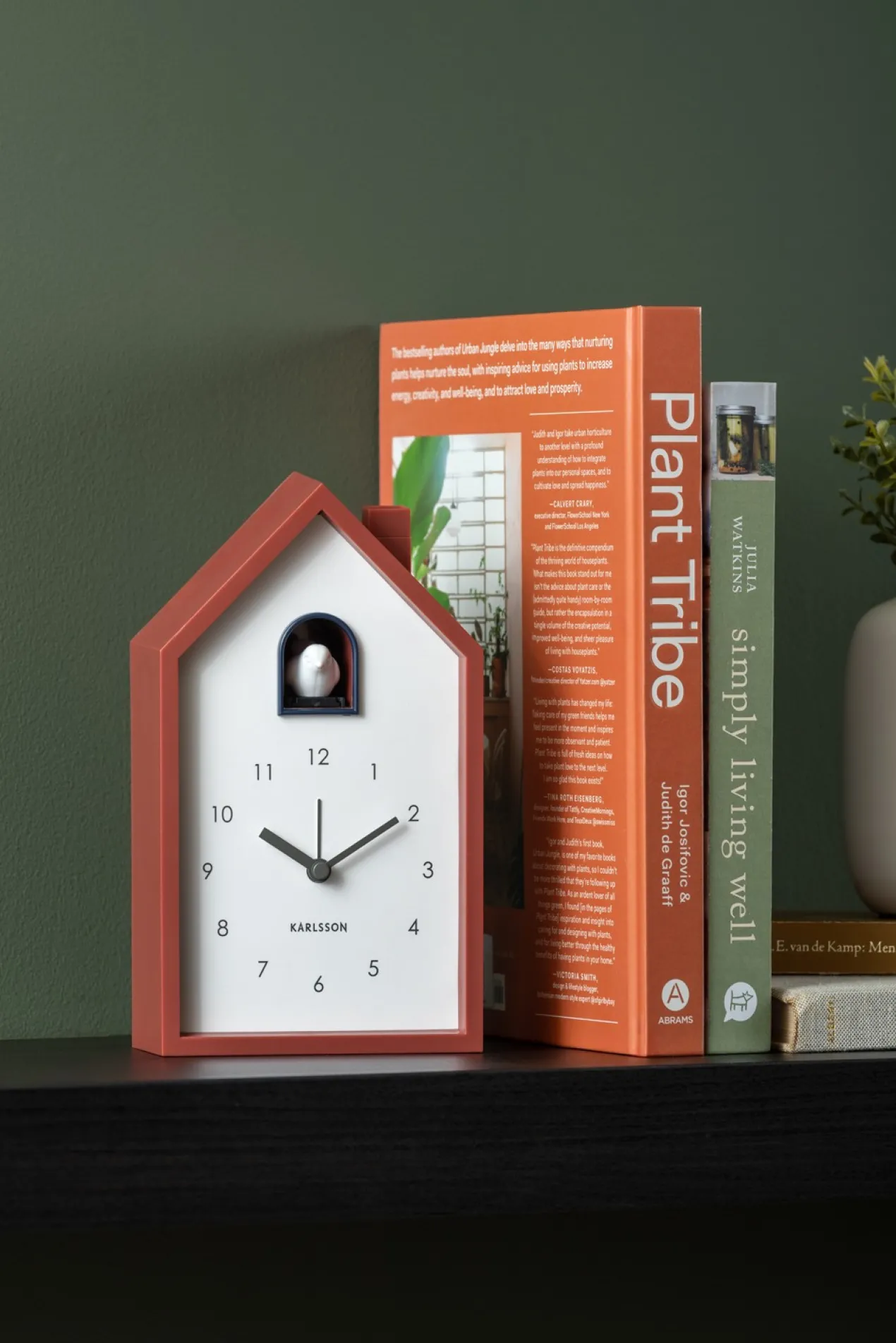 Alarm clock Modern Cuckoo red ochre