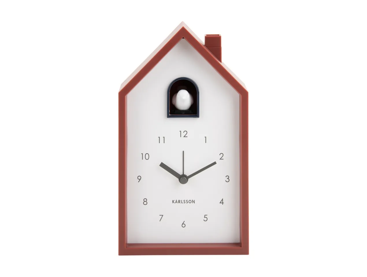 Alarm clock Modern Cuckoo red ochre