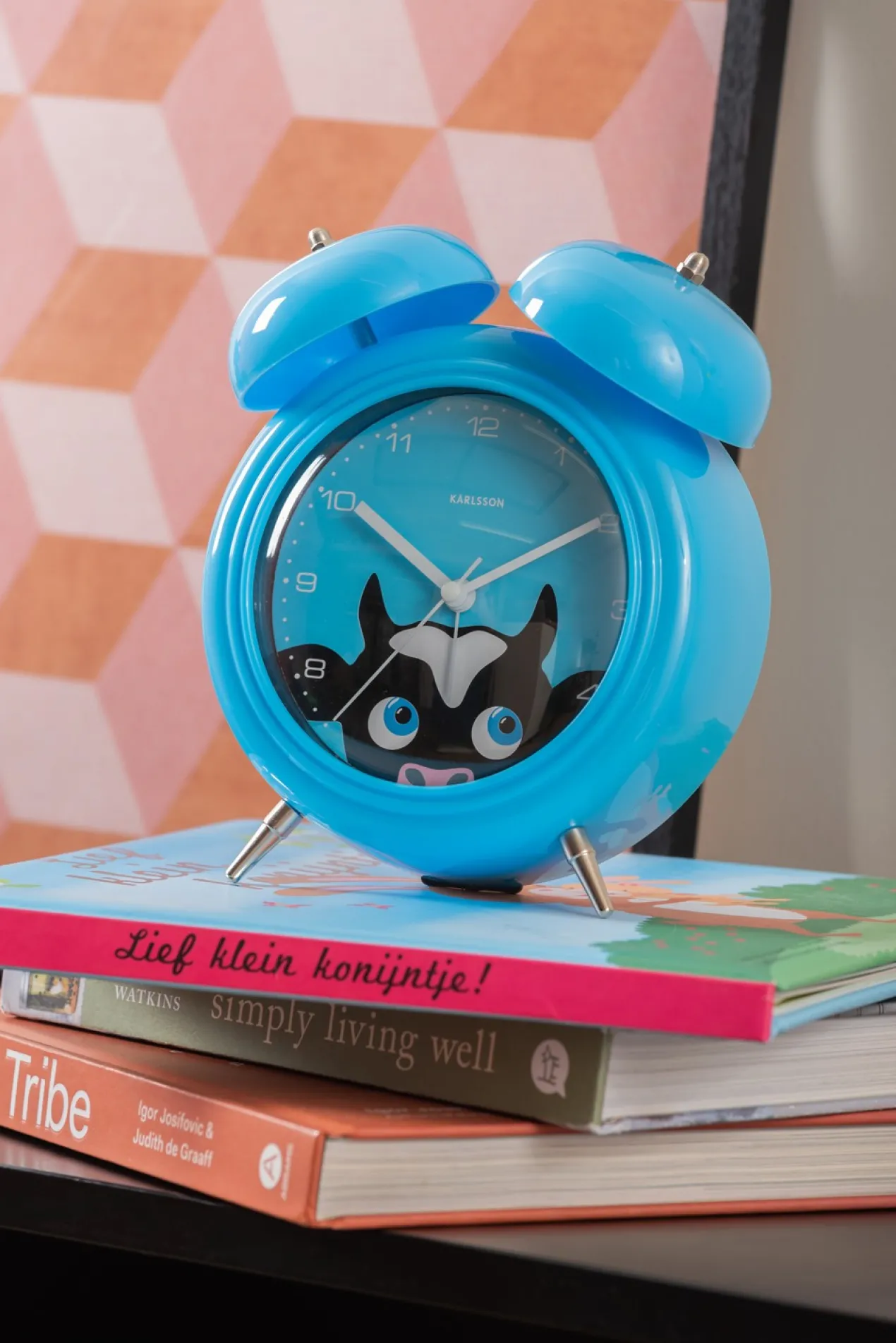 Alarm clock Peekaboo Cow blue