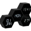 Alarm clock Six in the Mix black wood painted.