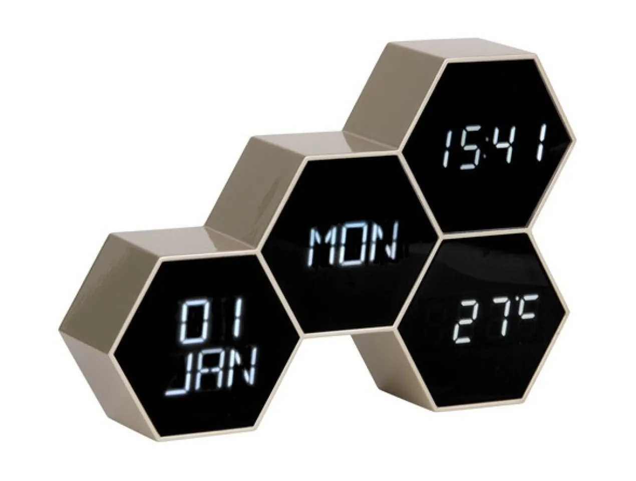 Alarm clock Six in the Mix gold painted