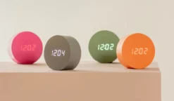 Alarm clock Spry round LED bright pink