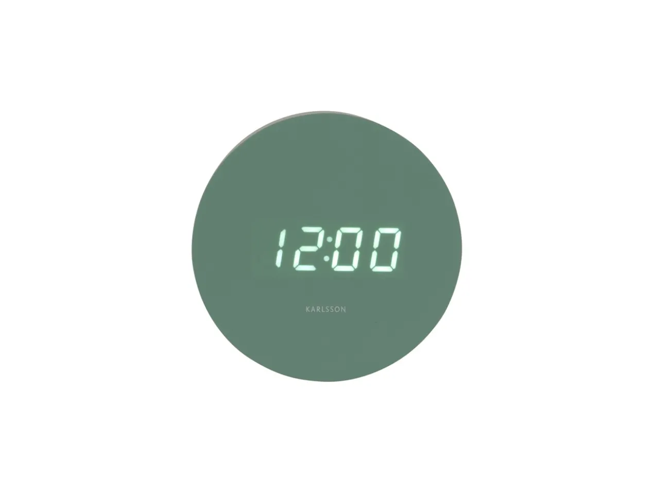 Alarm clock Spry round LED grayed jade