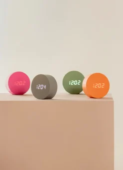 Alarm clock Spry round LED grayed jade