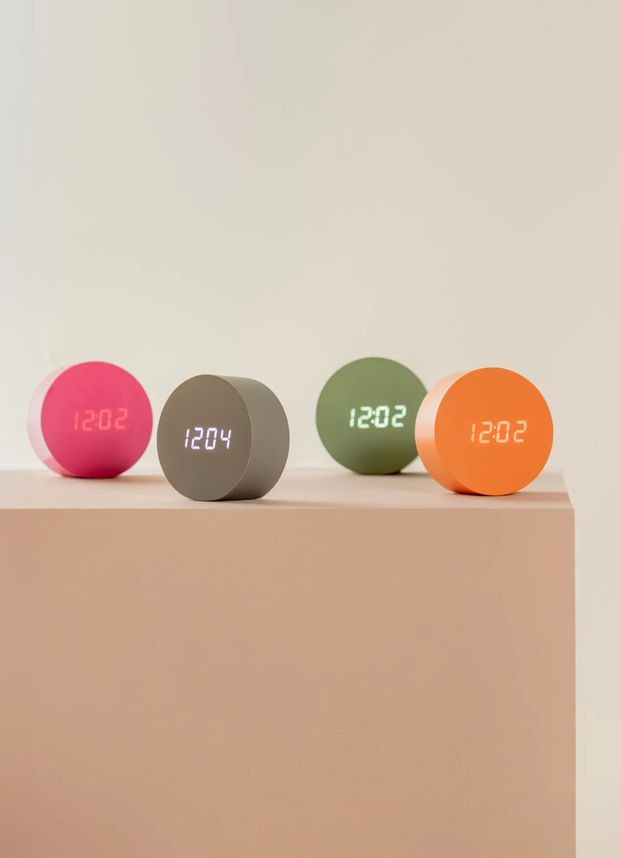 Alarm clock Spry round LED grayed jade