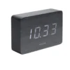 Alarm clock Square black veneer, white LED