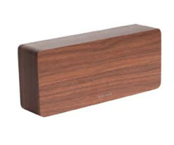 Alarm clock Tube dark wood veneer, white LED