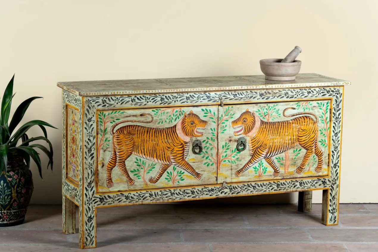Alina - Handgeschilderde Consoletafel Tijger Design