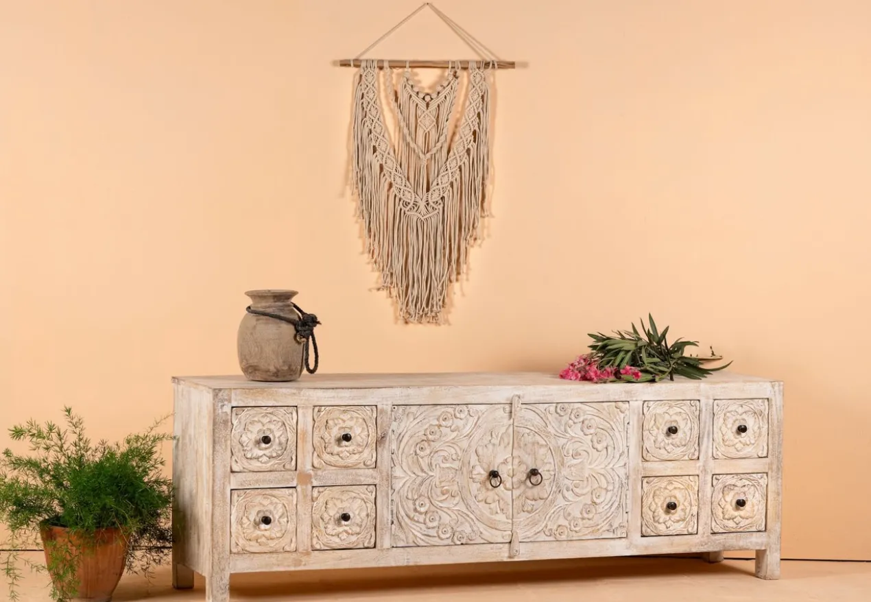 Ambalika - Handgesneden Mangohouten Dressoir