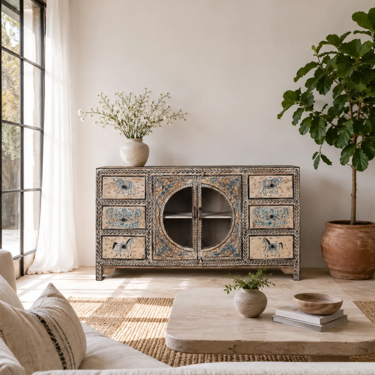 Anaya - Handbeschilderd Boho Dressoir