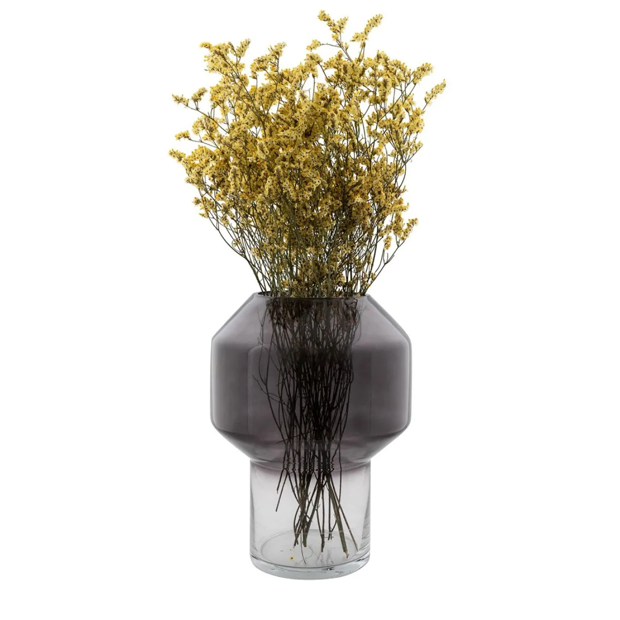 Annelot glazen vaas - Rookglas Zwart