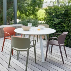 Auke tuintafel aluminium mist 75xo120 cm