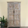 Ava - Handgesneden Mangohouten Kast Vintage
