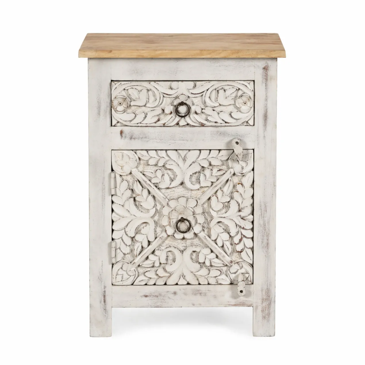 Avi Light Grey - Nachtkastjes van Mango Hout Set 66cm
