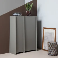 Axu decoratieve bijzettafel o35x45 cm keramiek grijsblauw