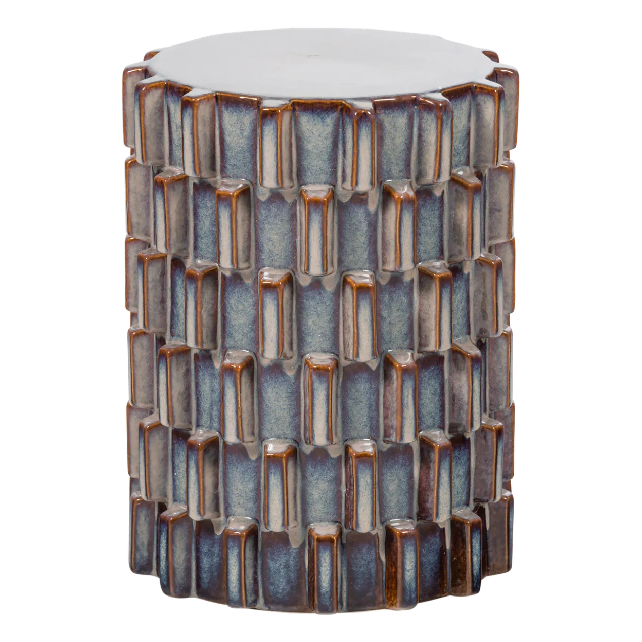 Axu decoratieve bijzettafel o35x45 cm keramiek grijsblauw