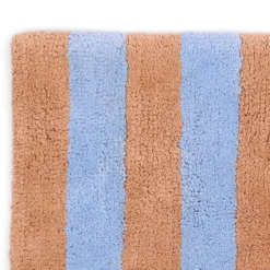 Badmat Stripe 50x70 cm blue/caramel